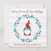 Gnoom voor Feestdagen Cute Elf Floral Wreath Rusti Feestdagenkaart (Voorkant)