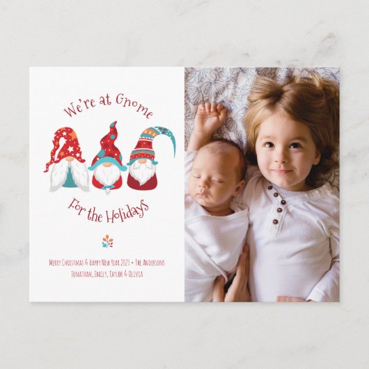 Gnoom voor Feestdagen Cute Fun Elf Custom Photo (Voorkant)