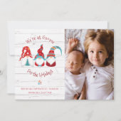 Gnoom voor Feestdagen Cute Fun Rustic Custom Photo Feestdagenkaart (Voorkant)