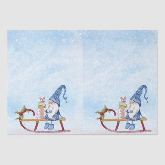 Gnoom voor kerst Gedecormeerde Sleigh Tissuepapier (Voorkant)