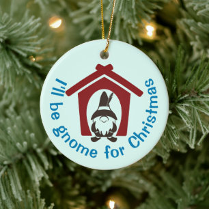 Gnoom voor kerstkleuren keramisch ornament