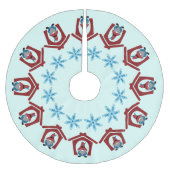 Gnoom voor Kerstmis met Snowflakes Red Blue Kerstboom Rok (Voorkant)