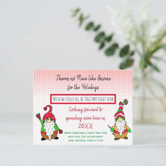 Gnoom voor Kerstmis, sociale feestdag Feestdagenkaart (Staand voorkant)