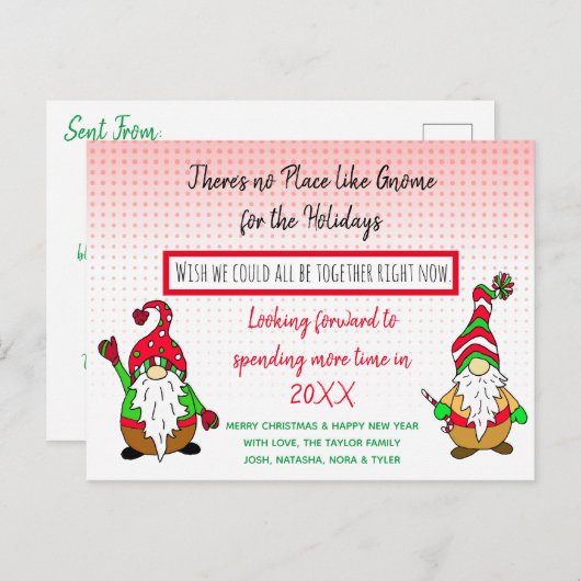 Gnoom voor Kerstmis, sociale feestdag Feestdagenkaart (Voorkant / Achterkant)