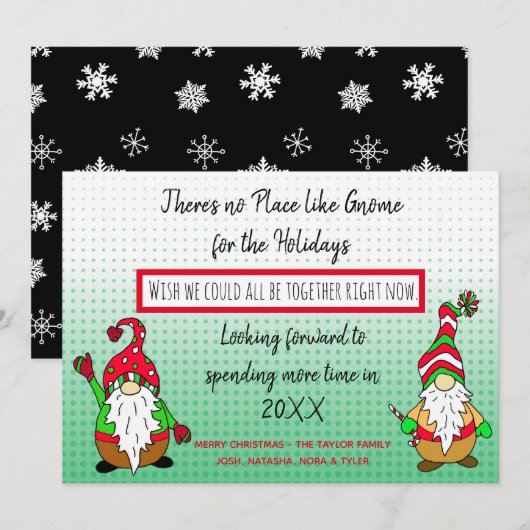 Gnoom voor Kerstmis, sociale feestdag Feestdagenkaart (Voorkant / Achterkant)