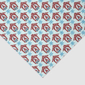 Gnoom voor kerstpatroonrood blauw tissuepapier (Detail)