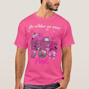 Gnoome Boerderij Truck in oktober Draag roze borst T-shirt