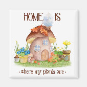 Gnoome home paddenstoel planten bloemen tuin magneet (Voorkant)