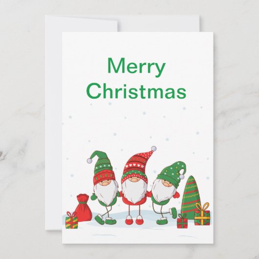 Gnoome kerstcadeauruil kaart (Voorkant)