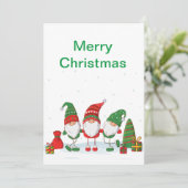 Gnoome kerstcadeauruil kaart (Staand voorkant)