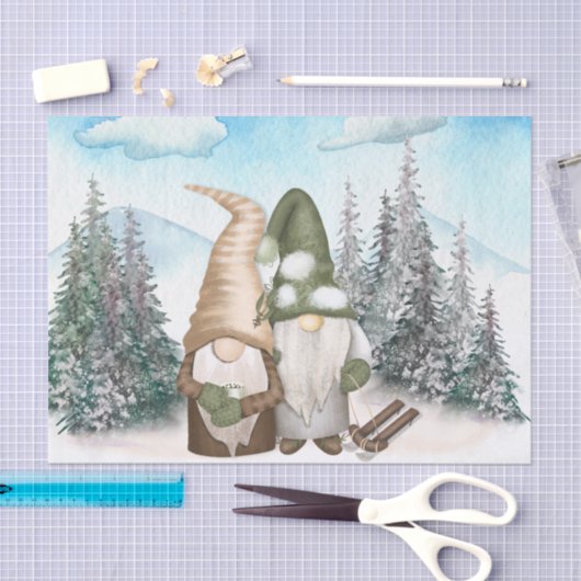 Gnoome Kerstmis, Gnome Winter Tissuepapier (Craft)