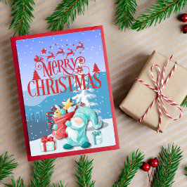 Gnoome kerstWenskaart Feestdagen Kaart