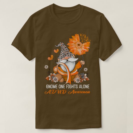 Gnoome One Fights Alone Ribbon ADHD T-shirt (Design voorkant)