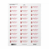 Gnoome red truck kerstterugzendlabel etiket (Full Sheet)