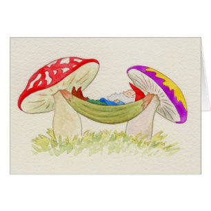 Gnoome slaapt op hammock