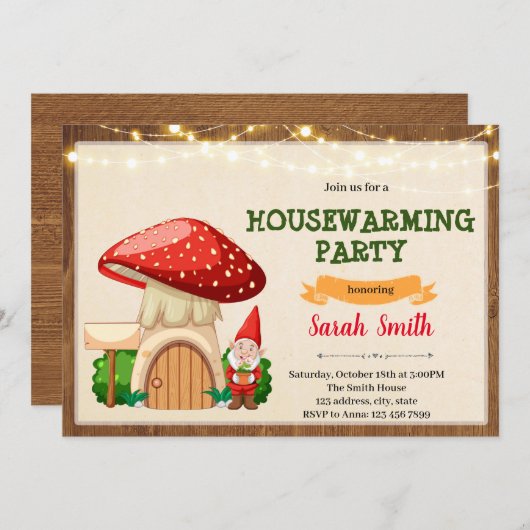Gnoome uitnodiging tot huisverwarming (Voorkant / Achterkant)