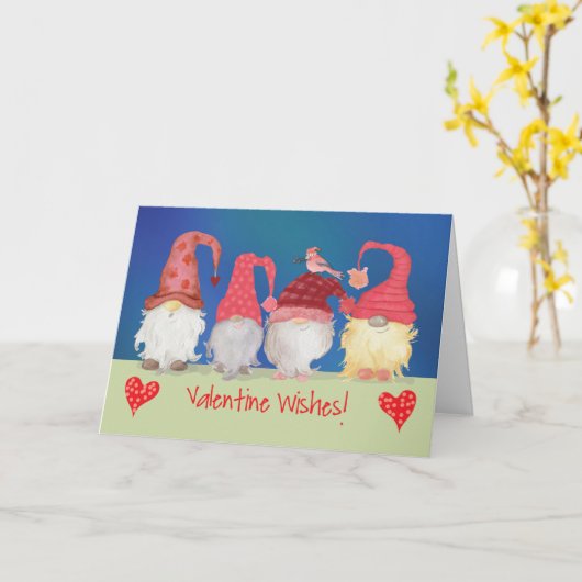 Gnoome Valentijn wil vogel Kaart (Gele Bloem)