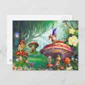 Gnoompaddenstoelen met doorsnee ingang briefkaart (Voorkant / Achterkant)