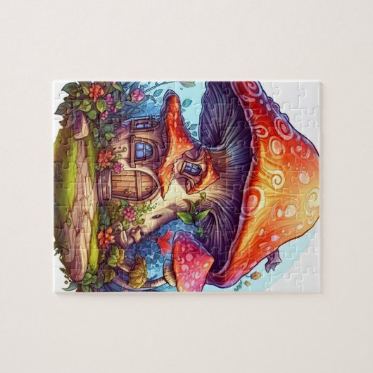 Gnoompaddenstoelen met doorsnee ingang legpuzzel (Horizontaal)