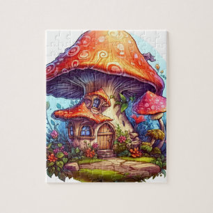 Gnoompaddenstoelen met doorsnee ingang legpuzzel