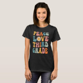 Gnoovy Retro Peace Love Third Grade Back T T-shirt (Voorkant volledig)
