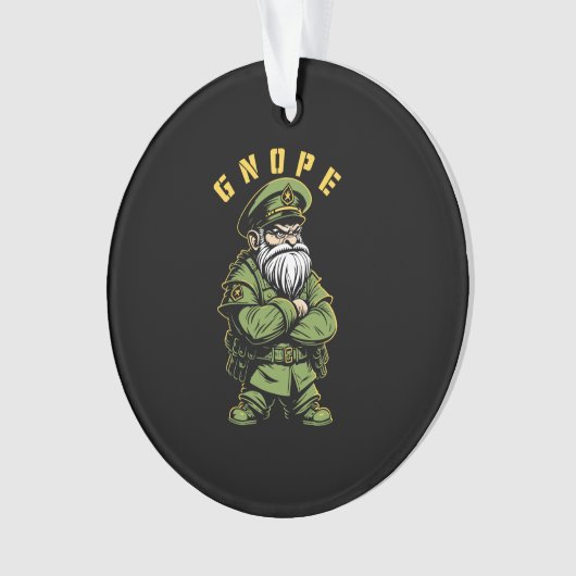 Gnope Garden Gnome Grappige Militaire Officier Tui Ornament (voorkant)
