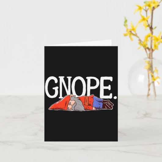 Gnope Gnome Dwarf Funny Garden Elf Christmas  Kaart (Gele Bloem)