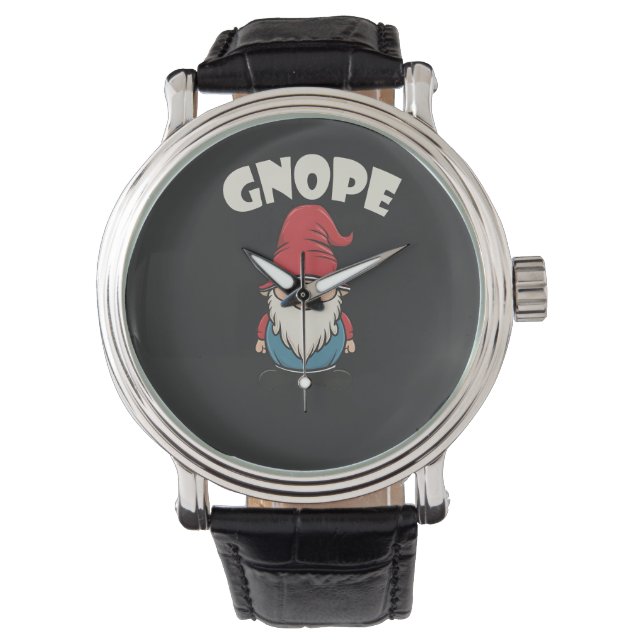 Gnope niet Vandaag Grappig Gnome Lovers Horloge (Voorkant)