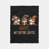 Gnope Not Before Coffee Three Gnomes Graphic Cafei Fleece Deken (Voorkant)