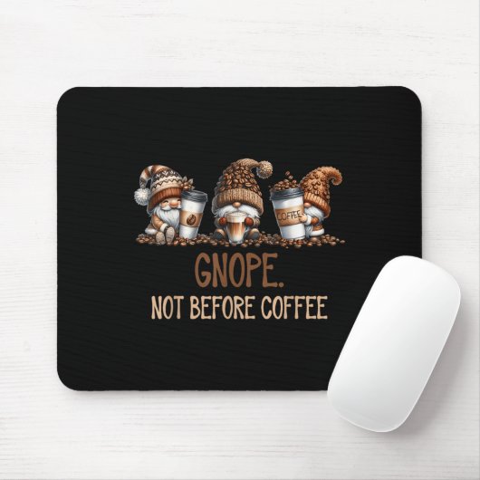Gnope Not Before Coffee Three Gnomes Graphic Cafei Muismat (Met muis)