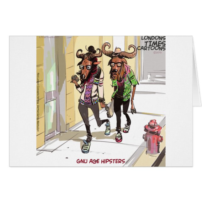 Gnu Age Hipsters Funny (Voorkant Horizontaal)