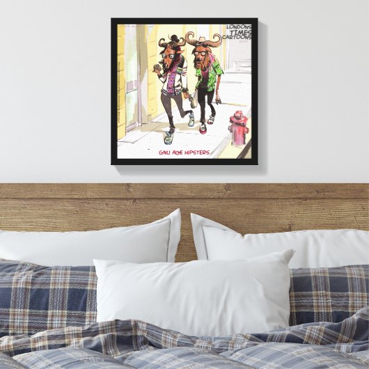 Gnu Age Hipsters Funny Rick London Canvas Print (Insitu (Slaapkamer))