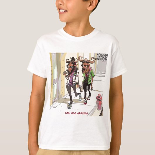 Gnu Age Hipsters Funny T-shirt (Voorkant)