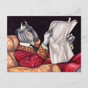 Gnu Funny News Animal Newspaper Briefkaart