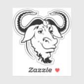 GNU-hoofd Sticker (Vel)