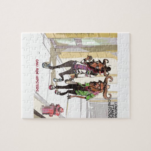 Gnu Leeftijd Hipsters Grappig Legpuzzel (Horizontaal)