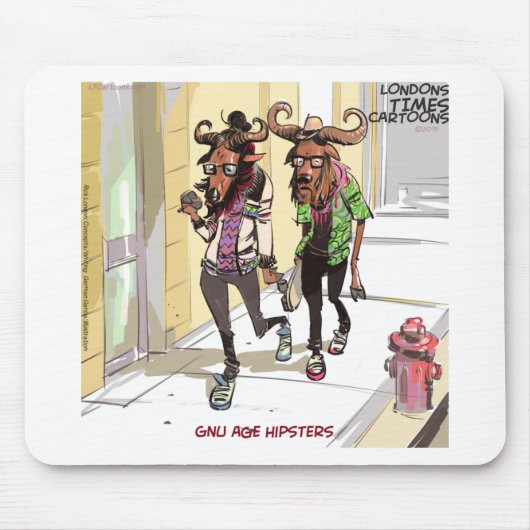 Gnu Leeftijd Hipsters Grappig Muismat (Voorkant)