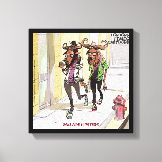 Gnu Leeftijd Hipsters Grappig Rick London Canvas P Afdruk (Voorkant)