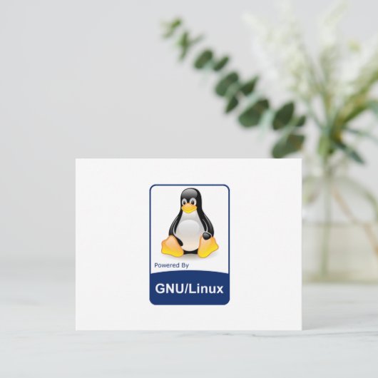 GNU/Linux Briefkaart (Staand voorkant)