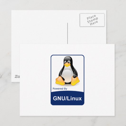 GNU/Linux Briefkaart (Voorkant / Achterkant)