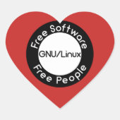 GNU/Linux Hart Sticker (Voorkant)
