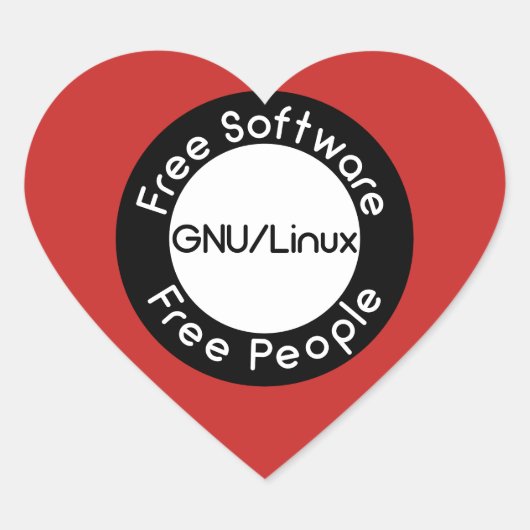 GNU/Linux Hart Sticker (Voorkant)