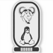 GNU Linux hiërogliefen cartouche Sticker (Voorkant)
