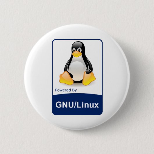 GNU/Linux Ronde Button 5,7 Cm (Voorkant)