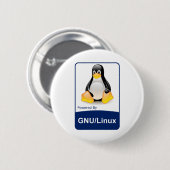 GNU/Linux Ronde Button 5,7 Cm (Voorkant /achterkant)