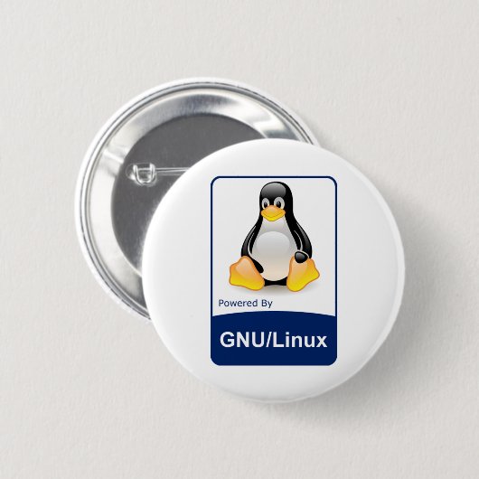 GNU/Linux Ronde Button 5,7 Cm (Voorkant /achterkant)