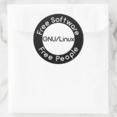 GNU/Linux Ronde Sticker (Tas)
