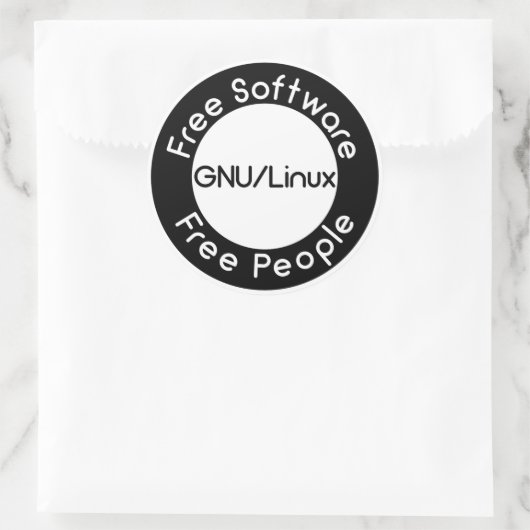 GNU/Linux Ronde Sticker (Tas)