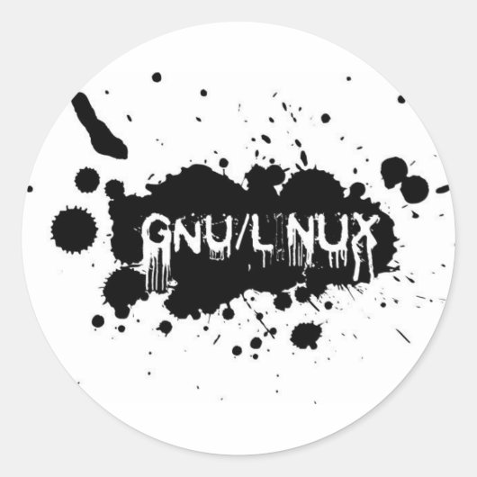 Gnu/Linux Slash Ronde Sticker (Voorkant)