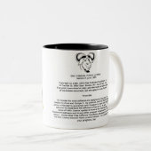 GNU/Linux Tux en GNU head + GPL v2 Preamble Tweekleurige Koffiemok (Voorkant rechts)